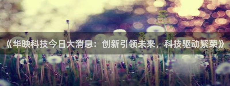 《华映科技今日大消息：创新引领未来，科技驱动繁荣》